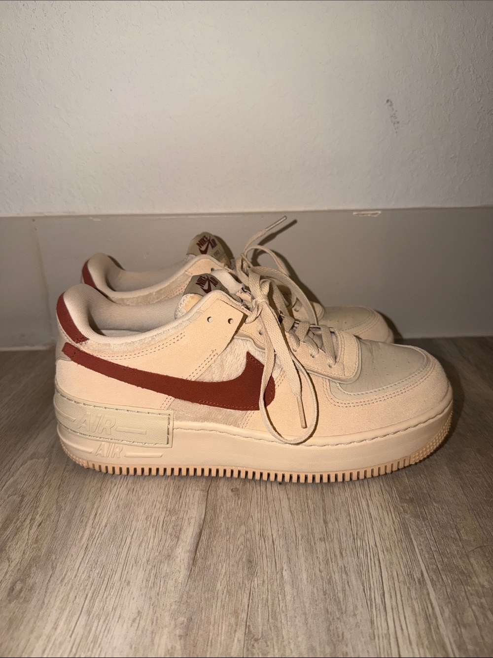 Nike Air Force 1 Shadow Shimmer Mars Stone Suede Sneakers Women’s 10.5